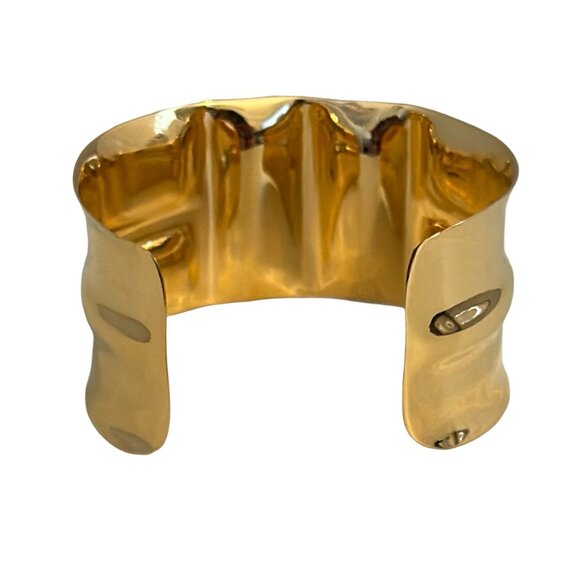 Gold Hammered Cuff Bracelet - Picture 6 of 6